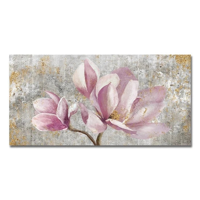 Modern Abstract Gold Flower Oil Painting on Canvas Posters and Prints Wall Art Canvas Painting Wall Picture for Home Decorati Peaceful Pleasures Health and Wellness