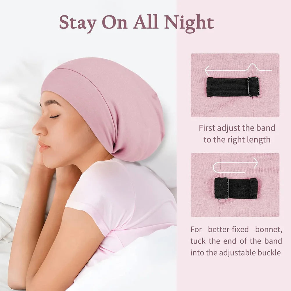 Silk Satins Bonnets For Sleeping Versatile & Stylish Design Birthday Present For Women,Comfortable Adjustable Hair Bonnets Peaceful Pleasures Health and Wellness