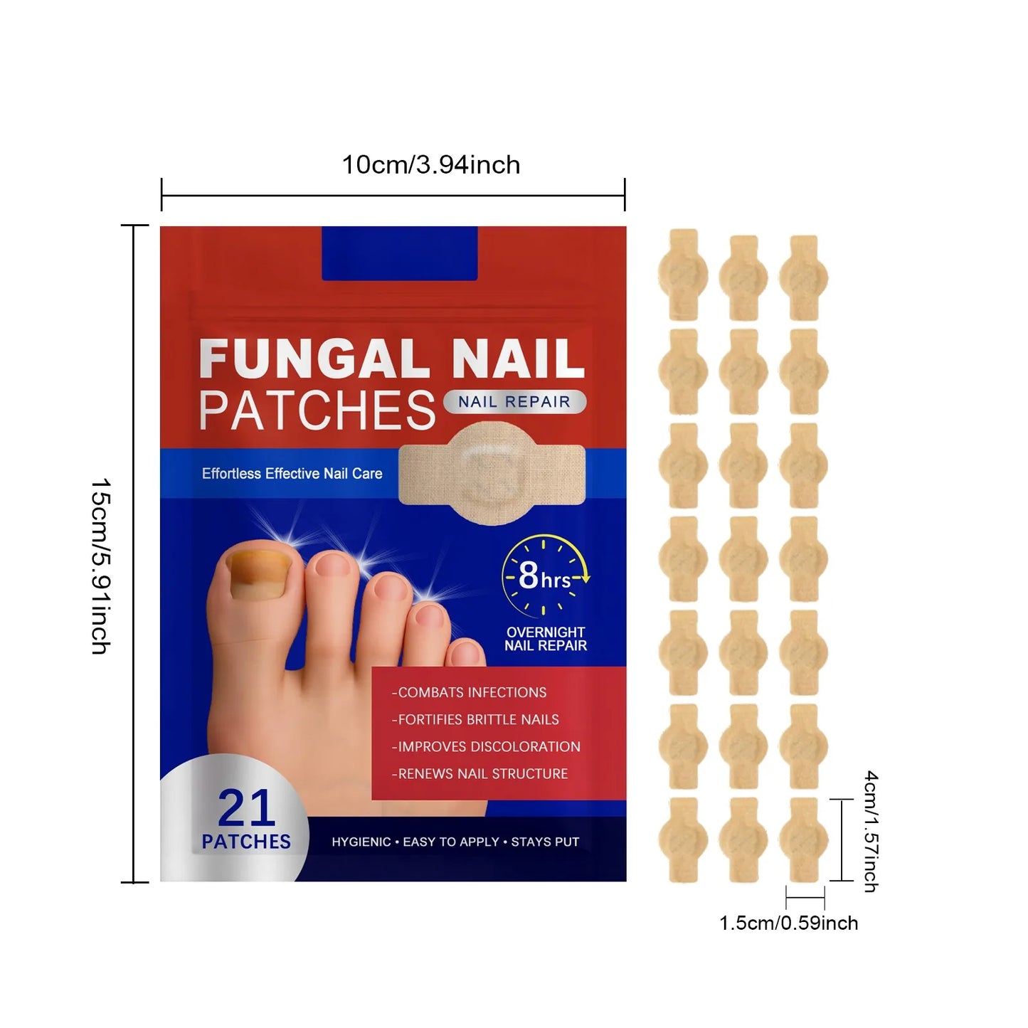21pc Fungal Nail Repair Patches – Ingrown & Damaged Nail Care