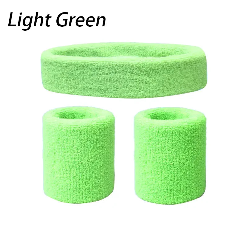 A Set Of Wristband Headband Headband Set For Sports,Sweat Absorbing,Basketball,Headband And Wrist Protection Peaceful Pleasures Health and Wellness Fluorescent green One Size