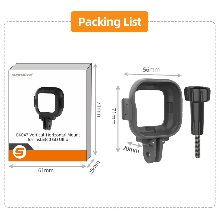 Foldable Quick-Release Expansion Bracket Frame for Insta360 Go Ultra