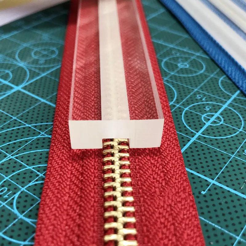 Handmade DIY Leather Zipper Glue Anti Overflow Ruler Handmade Acrylic Zipper Glue Tools Zipper Glue Practical Handicraft Tools Peaceful Pleasures Health and Wellness