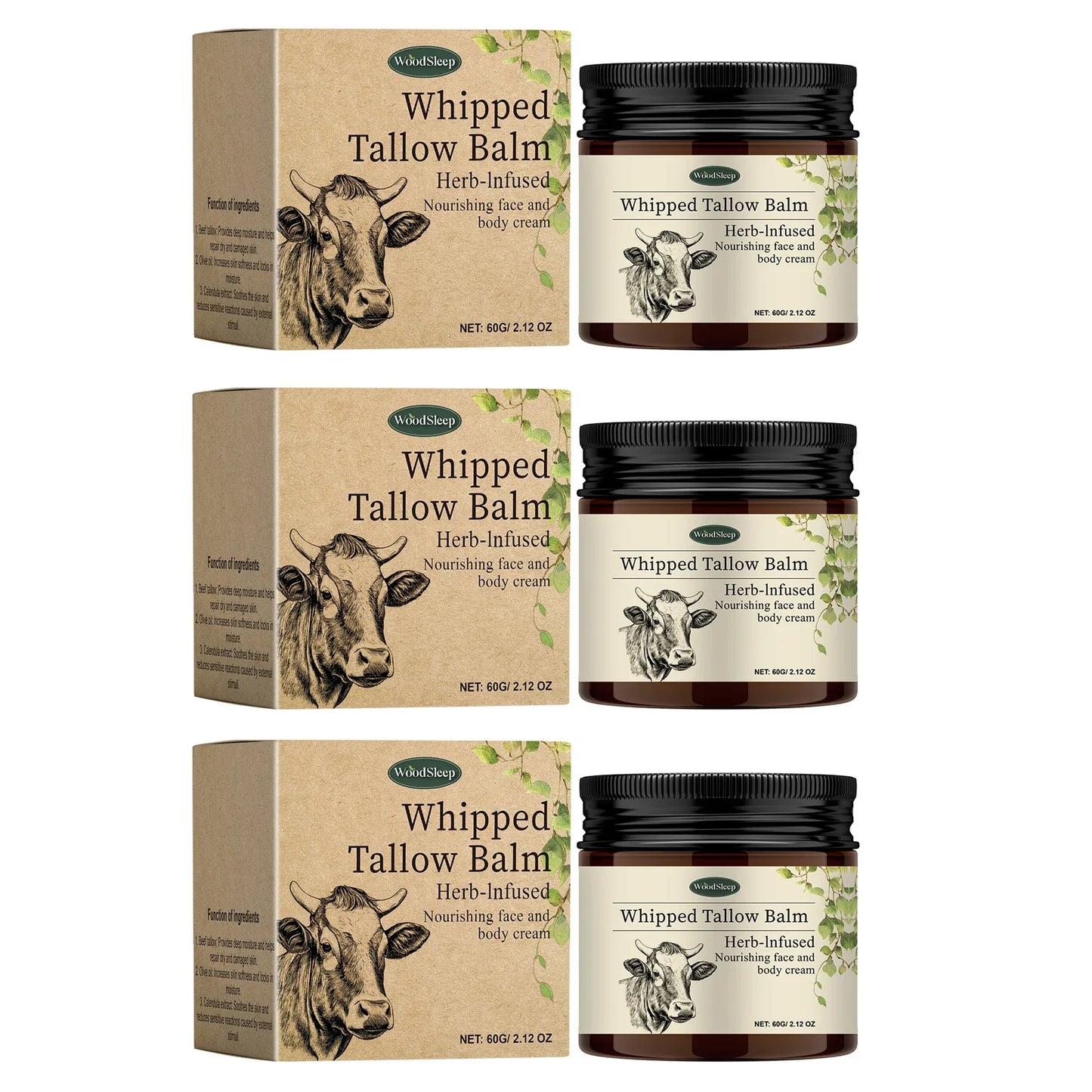 WOODSLEEP Whipped Tallow Balm – Face & Body Moisturizer