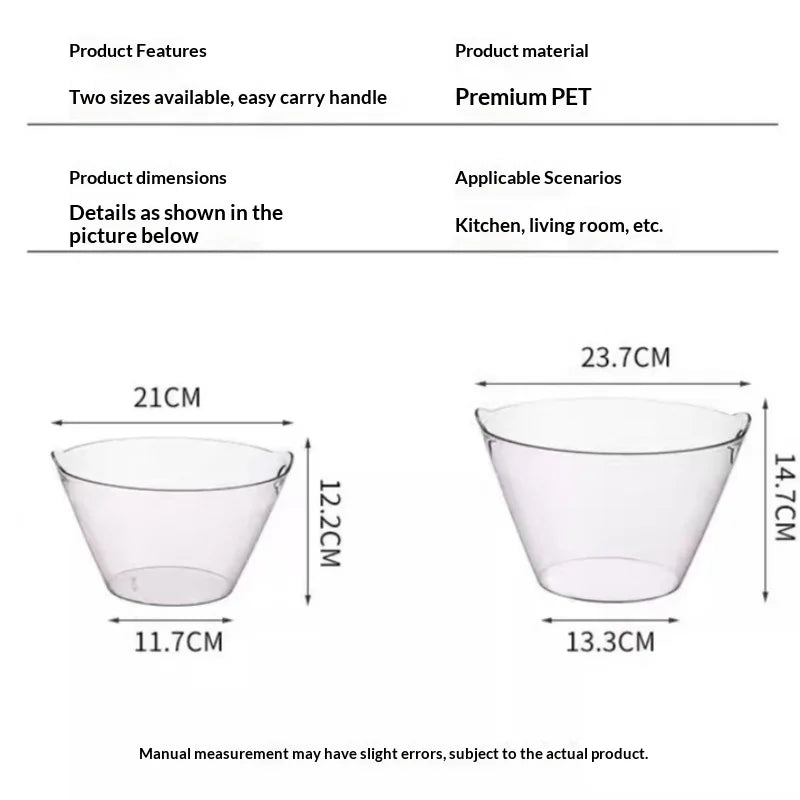 New Acrylic Salad Bowl Vegetable Bowl Fruit Ice Bucket Wine Champagne Wine Chiller Wine Bottle Cooler Ice Barrel Peaceful Pleasures Health and Wellness