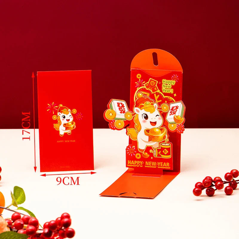 2026 Year of Horse Red Envelopes – 3D Hongbao Lucky Pockets