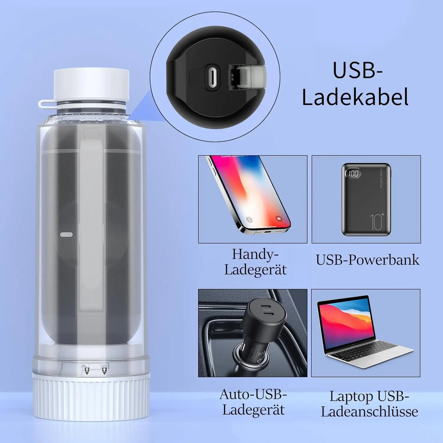 USB Rechargeable Electric Travel Bidet Sprayer – IPX6 Waterproof