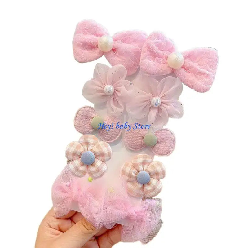 Baby Girl Flower Hair Clip Set – 10 Pcs Cute Hairpins