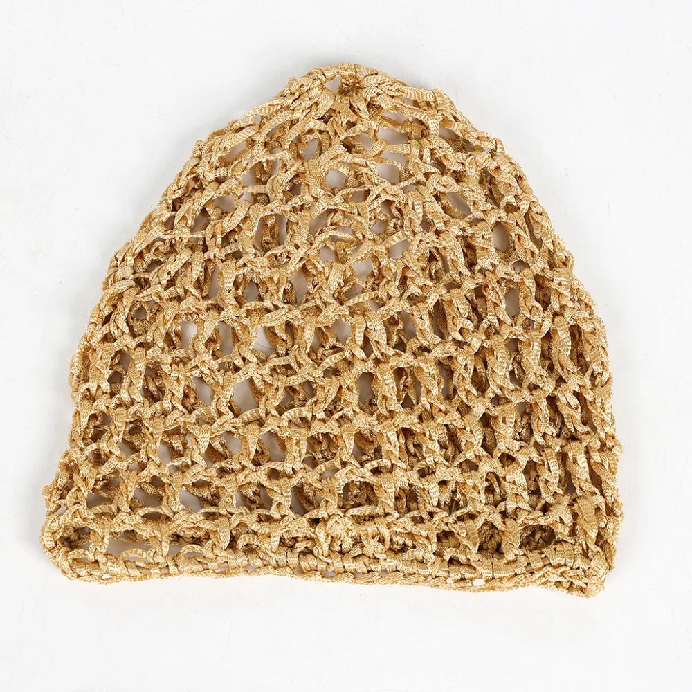 Hollowout Crochet Turban Cap – Breathable Mesh Wig Hat