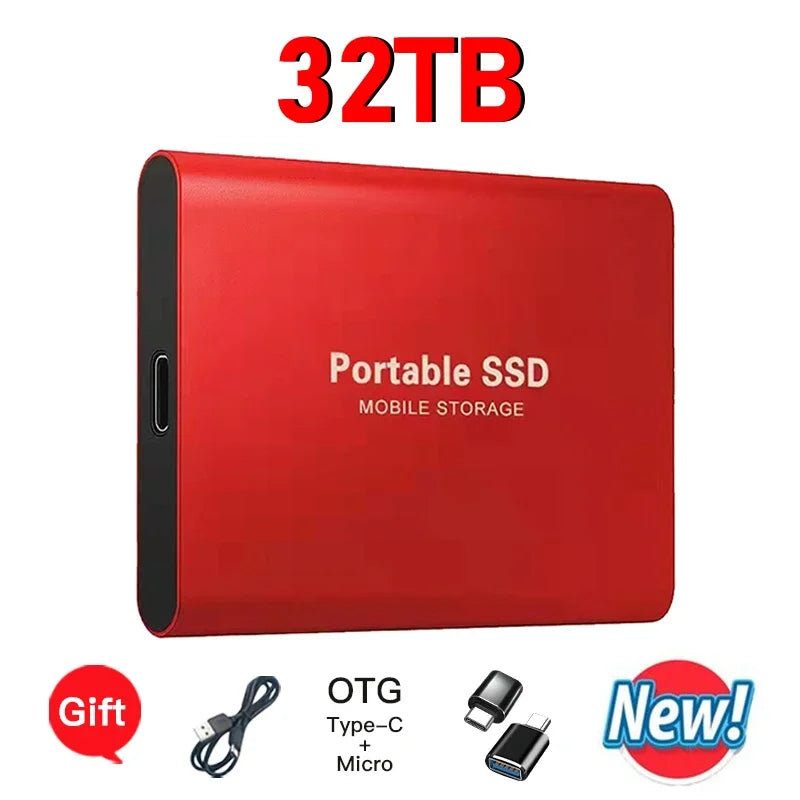 4TB Portable External SSD USB 3.2 Ultra Slim High-Speed Drive