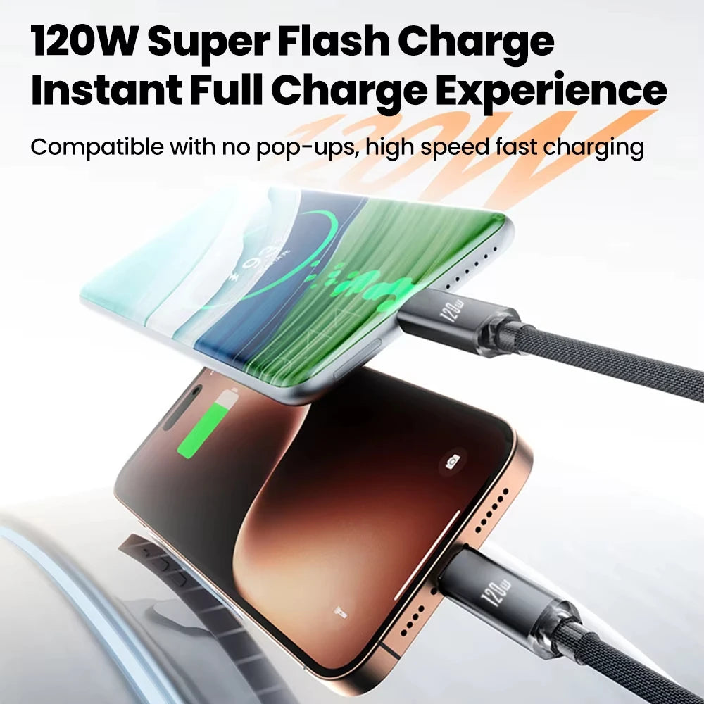 120W Fast Charging Coiled USB-C Cable – iPhone & Android
