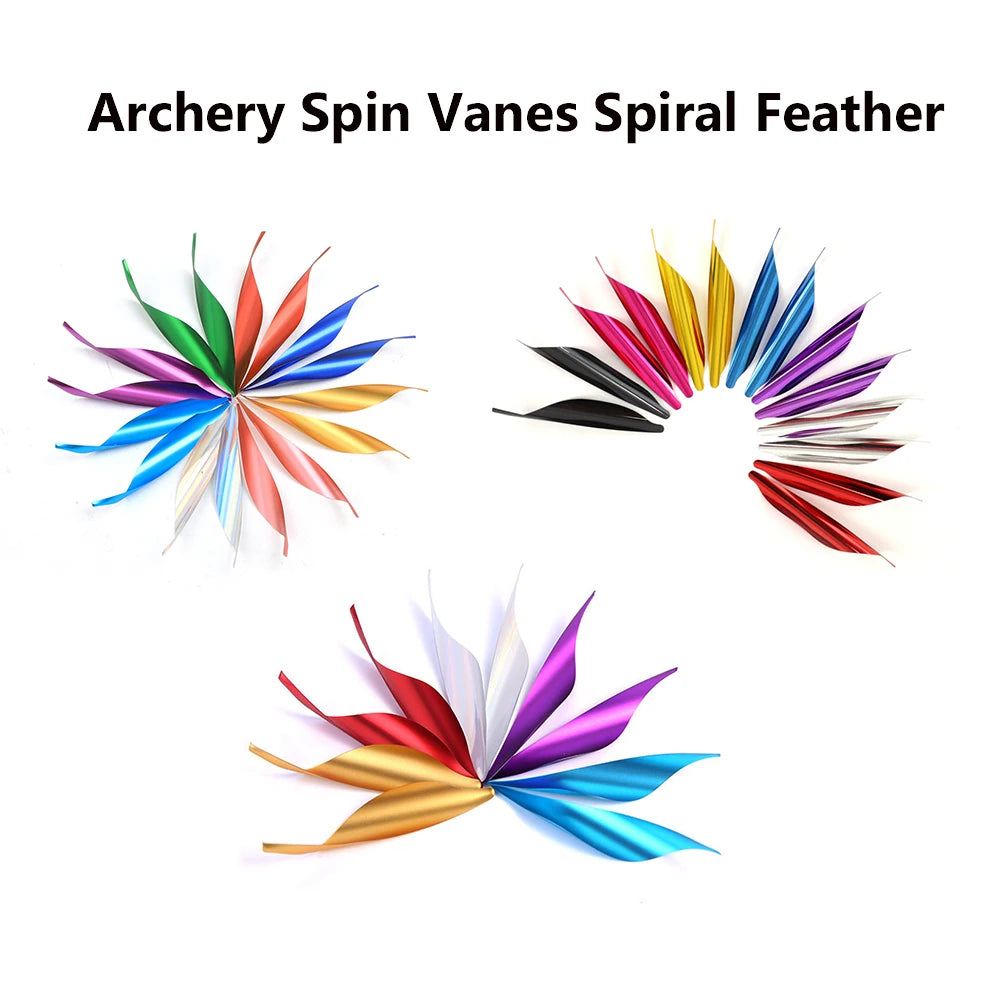 1 75 8 2 Spiral Arrow Feathers Box Spin Vanes DIY Archery Shooting