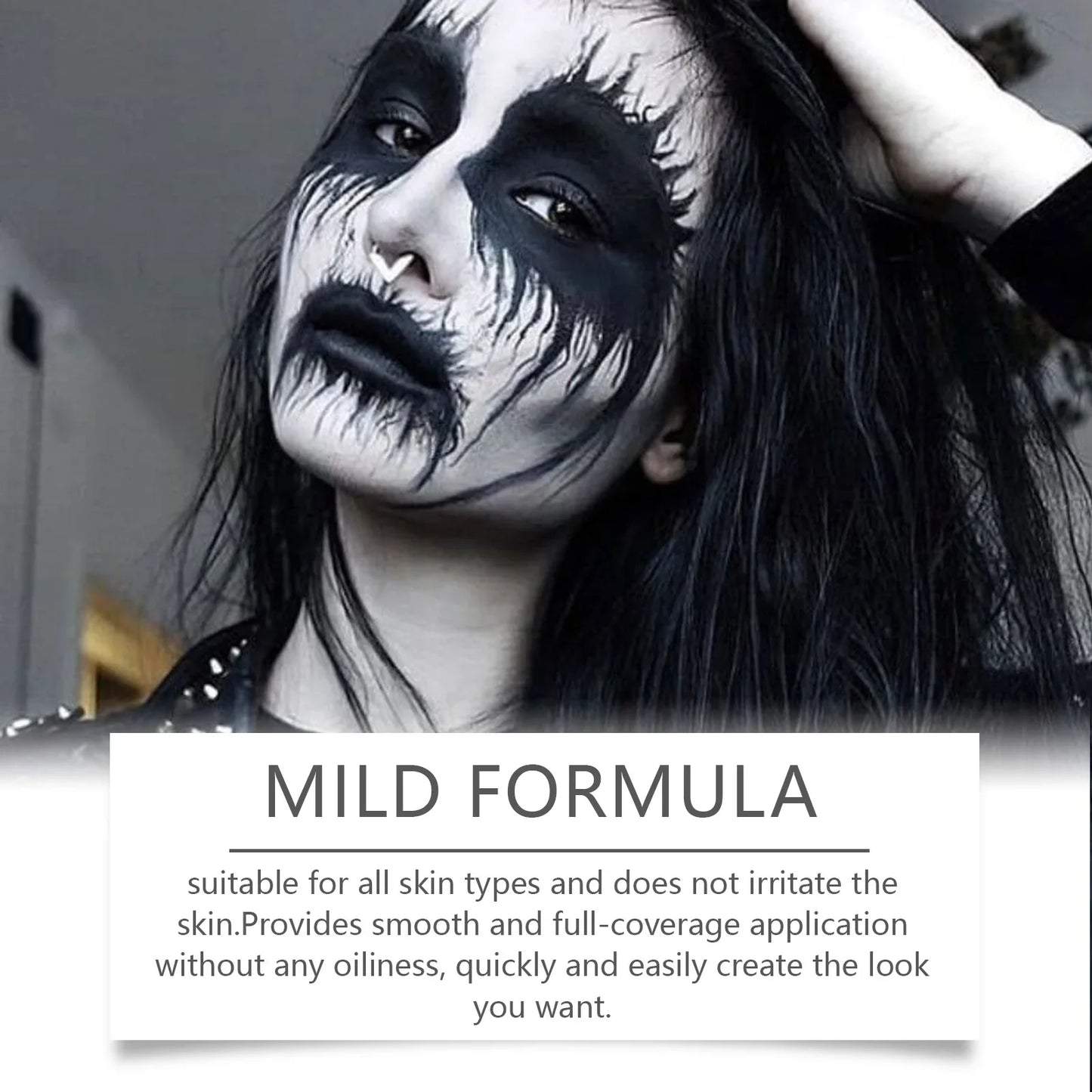 Halloween Liquid Face & Body Paint Black White 120ml | Eelhope