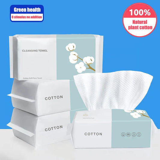 100PCS Natural Disposable Face Towel Travel Facial Cleansing Wet And Dry Makeup Remover Pearl Cotton Soft Makeup Nonwoven Towel Peaceful Pleasures Health and Wellness 100pcs