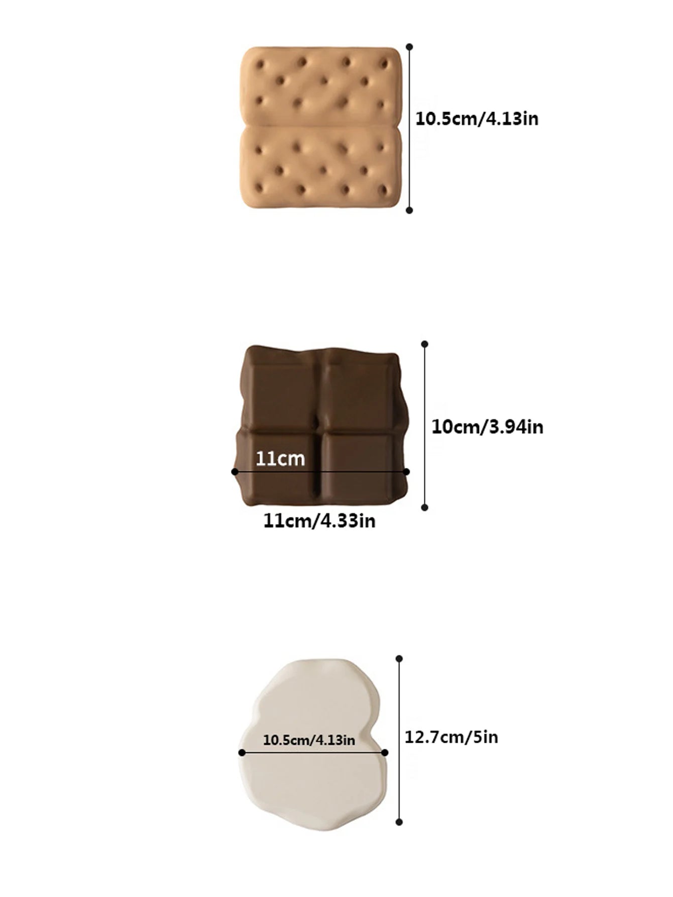 1Pcs Chocolate Shaped Silicone Coaster Thickened Anti-scalding Cookie Shaped Coaster Unique Creative Table Mat Coffee Peaceful Pleasures Health and Wellness