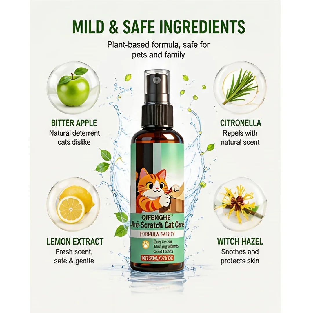 Cat Anti-Scratch Deterrent Spray | Safe, Fresh Scent Formula
