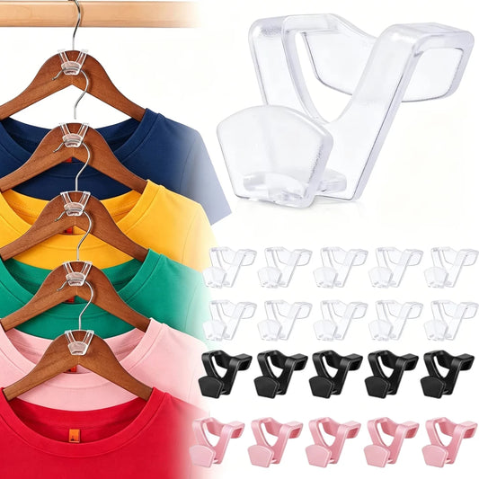 20-Pack Hanger Connectors | Space-Saving Closet Organizers Hanger Connectors Peaceful Pleasures Health and Wellness