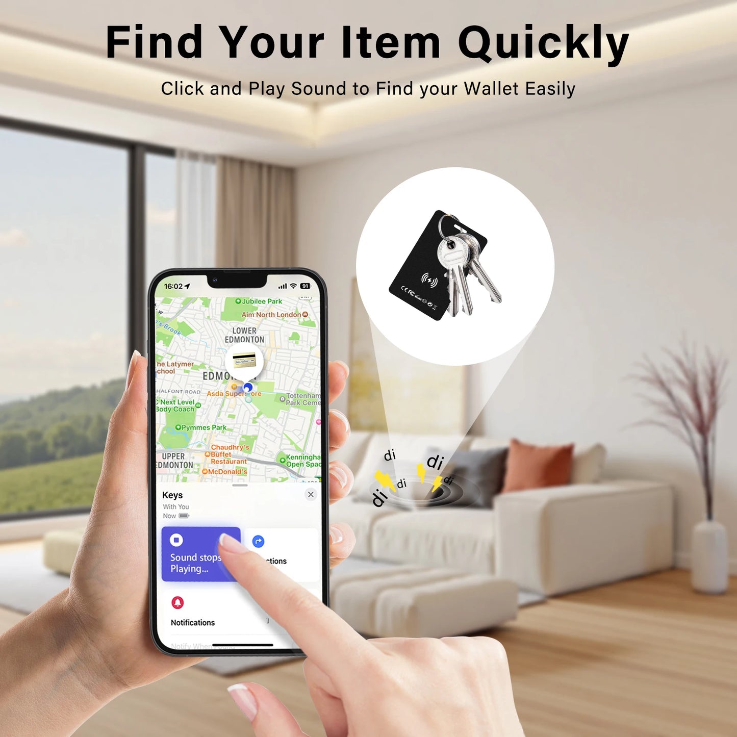 Portable Smart Wallet Track Card, Ultra-thin Anti-Lost Tracker Card Work with Apple Find My App Mini GPS Tracker for IOS System Peaceful Pleasures Health and Wellness