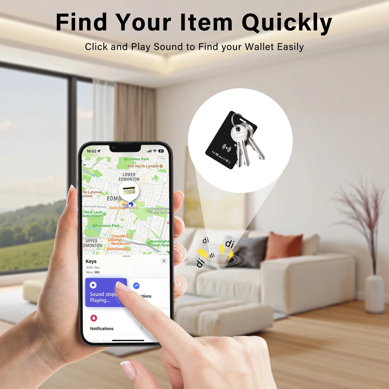 Portable Smart Wallet Track Card, Ultra-thin Anti-Lost Tracker Card Work with Apple Find My App Mini GPS Tracker for IOS System Peaceful Pleasures Health and Wellness