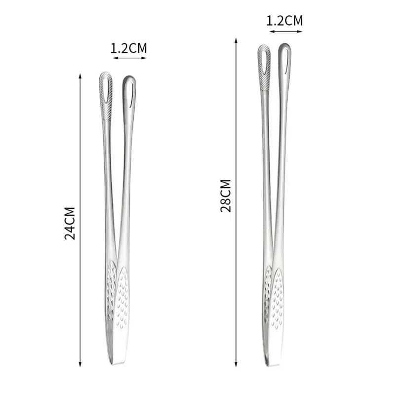 Stainless Steel BBQ & Kitchen Tongs | 24cm & 28cm Food Tongs