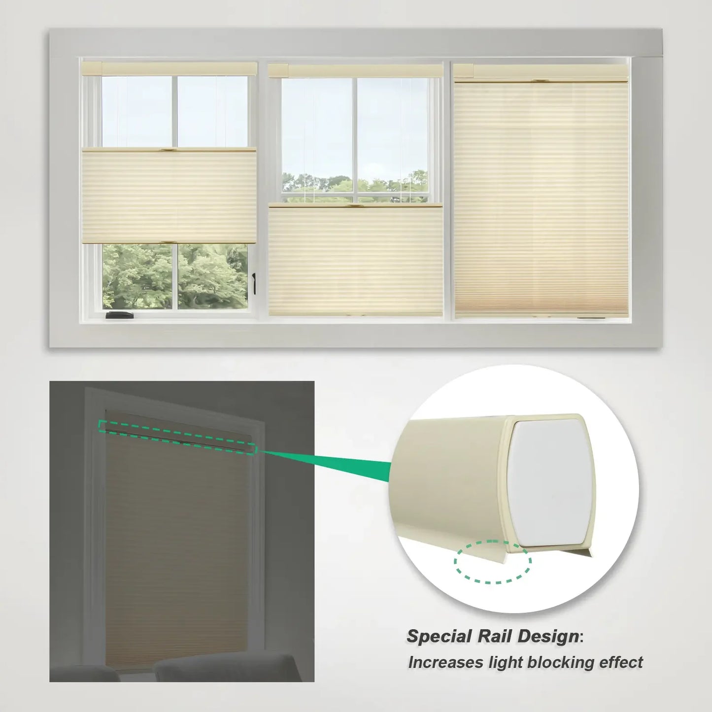 No-Drill Honeycomb Blinds | Thermal UV Blocking Bedroom