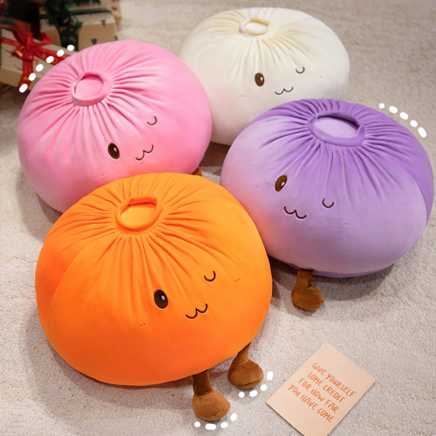 Cute Steamed Bun Plush Pillow | Stuffed Dumpling Throw Pillow