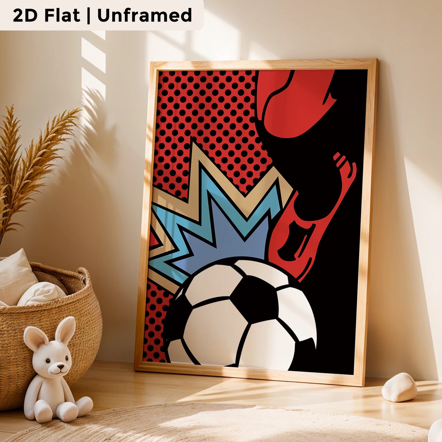 3-Piece Cartoon Football Canvas Wall Art | Kids & Living Room