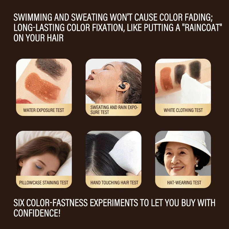 Temporary Hair Color Brush | 4 Shades Waterproof Root Touch-Up
