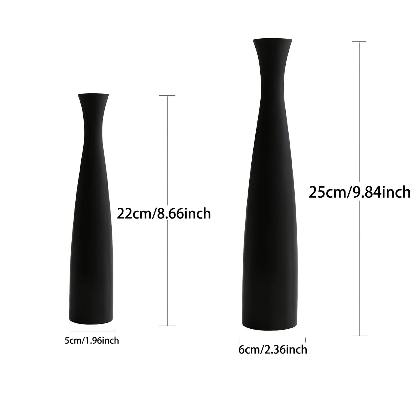 Modern Minimalist Vase Set White & Black Home Decor (2-Pack)