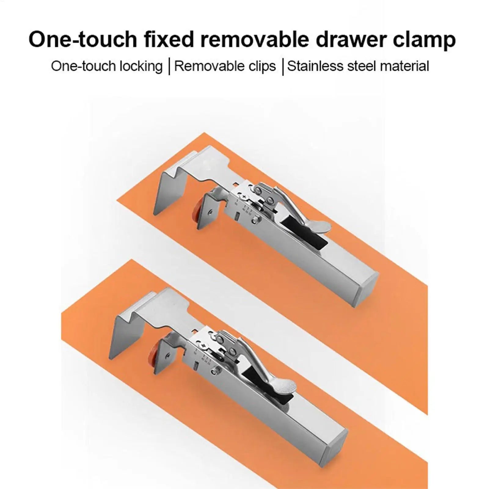 Fixed Removable Drawer Clamp One-Touch Drawer Installation Fixing Clips Drawer Stabilizer Drawer Stainless Steel Fixing Clips Peaceful Pleasures Health and Wellness