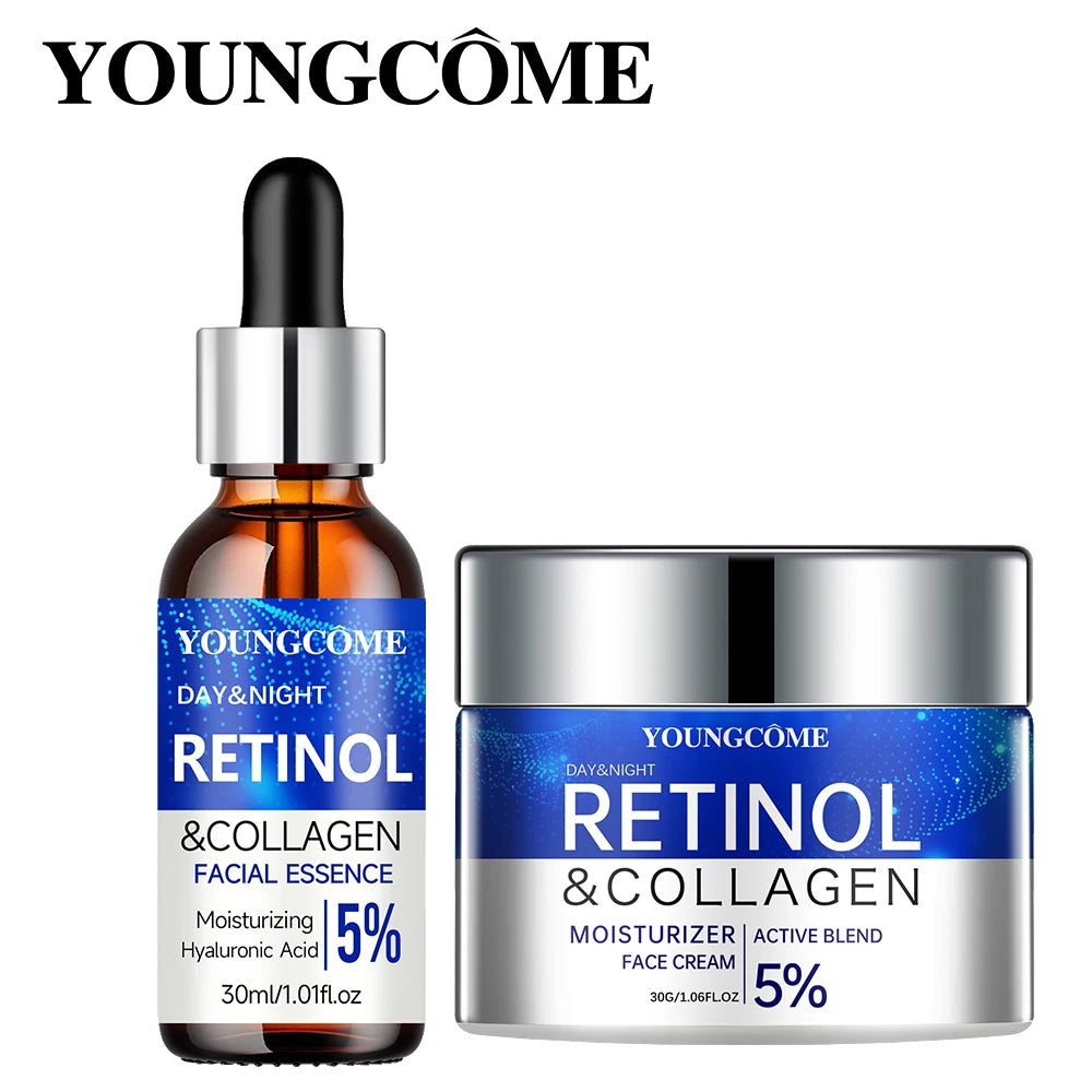 Retinol Cream Serum Combo Set Locks In Moisture Repairs Skin Smoothes Wrinkles Increases Elasticity For Younger Healthier Skin Peaceful Pleasures Health and Wellness