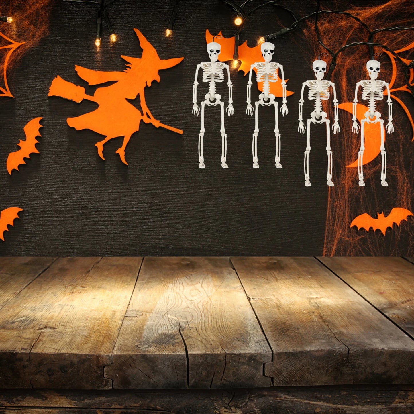 Halloween Life Size Skeleton Full Body 40cm Posable Halloween Skeleton Decor with Movable Joints for Haunted Houses Cemeteries Peaceful Pleasures Health and Wellness