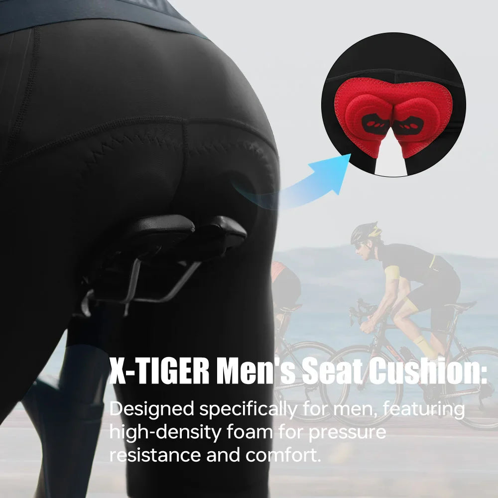 X-TIGER Men's Pro Cycling Bib Shorts – MTB & Road Long Rides