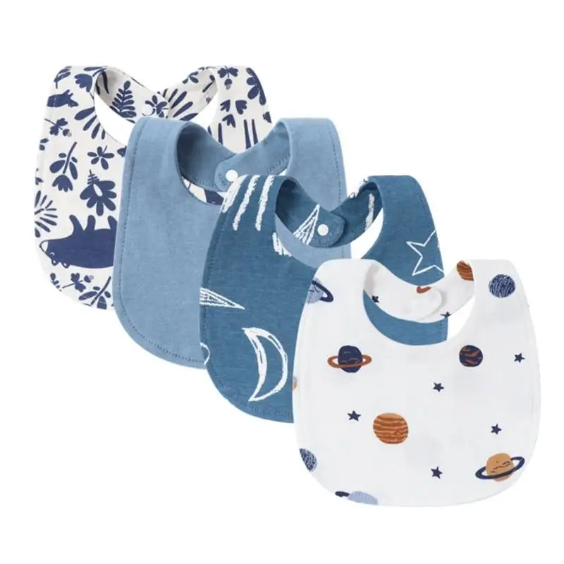 Baby Bandana Bibs 4-Pack | Soft Cotton Drool & Teething Bibs