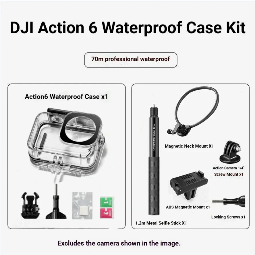 70M Waterproof Housing Case for DJI OSMO Action 6 – Dive Shell