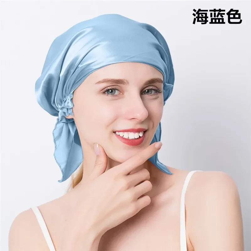 100% Mulberry Silk Sleep Cap – Hair Wrap Beanie for Women