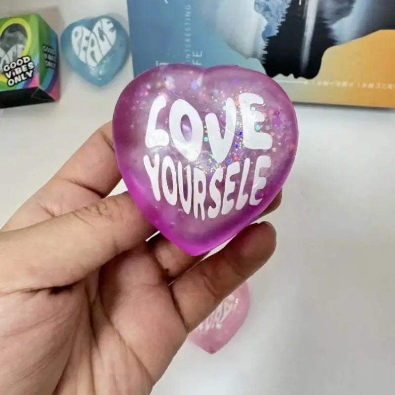 Heart Shaped Glitter Squeeze Toy – Stress Relief Sensory