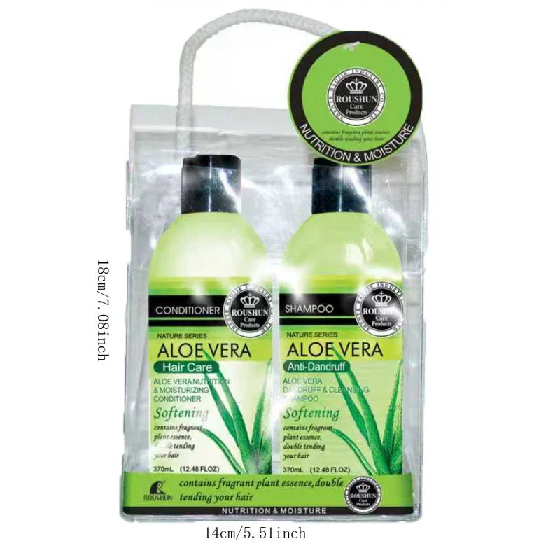 ROUSHUN LOE VERA SHAMPOO CONDITIONER SET Clean the Scalp, Nourish Hair, and Provide Fluffy, Smooth, and Fragrant Hair Care Peaceful Pleasures Health and Wellness