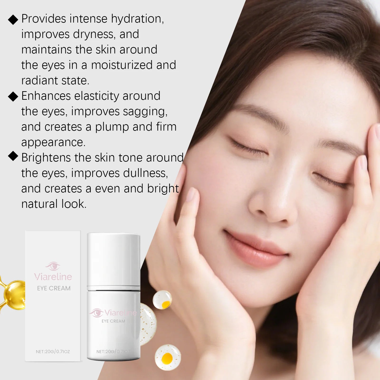 20g Firming Eye Cream Lightening Dark Circles Remove Eye Bags Puffiness Moisturizing Increase Elasticity Repair Serum Eye Cream Peaceful Pleasures Health and Wellness