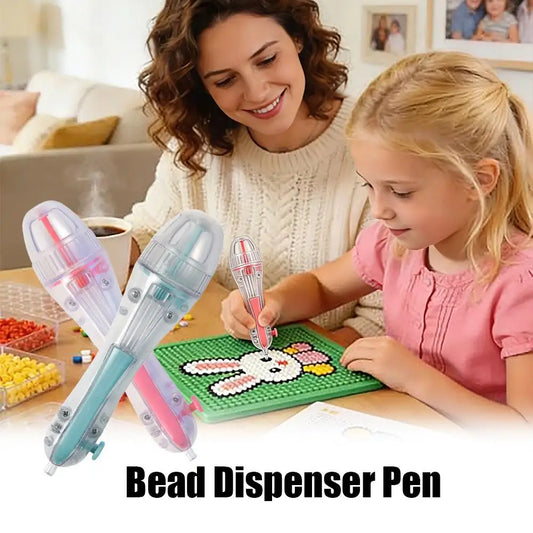 DIY Pixel Bead Pen – Ergonomic Automatic Bead Dispenser Bead Craft Tool Peaceful Pleasures Health and Wellness