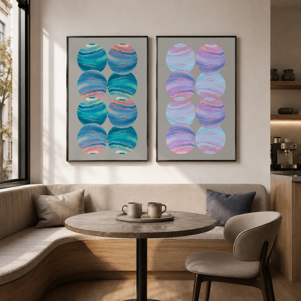 Abstract Circular Texture Canvas Wall Art | Modern Poster Print Canvas Wall Art Peaceful Pleasures Health and Wellness