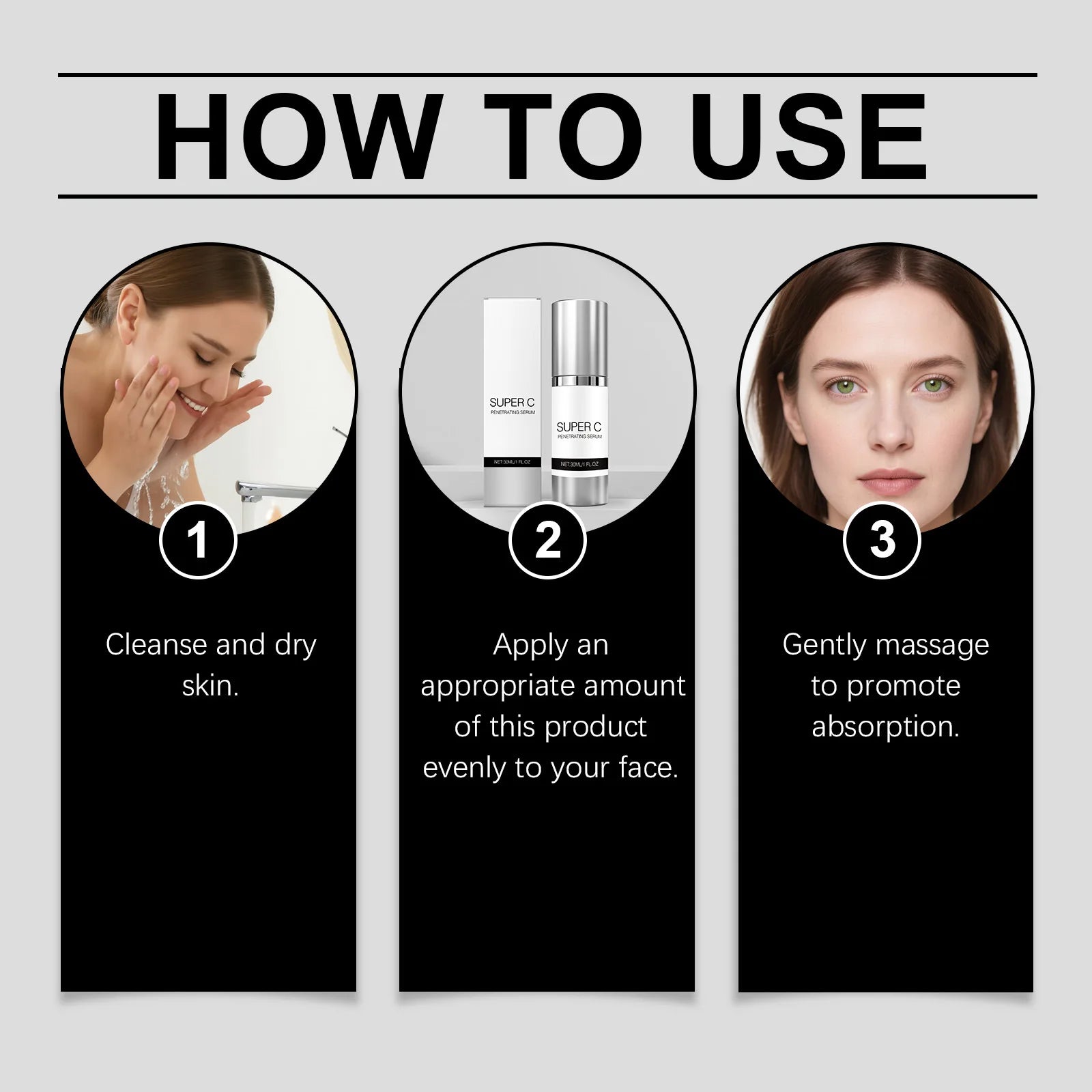 Vitamin C Facial Serum Mild Moisturize Deep Penetrating Improve Fine Line Relief Rough Strengthen Skin Barrier Skincare Essence Peaceful Pleasures Health and Wellness
