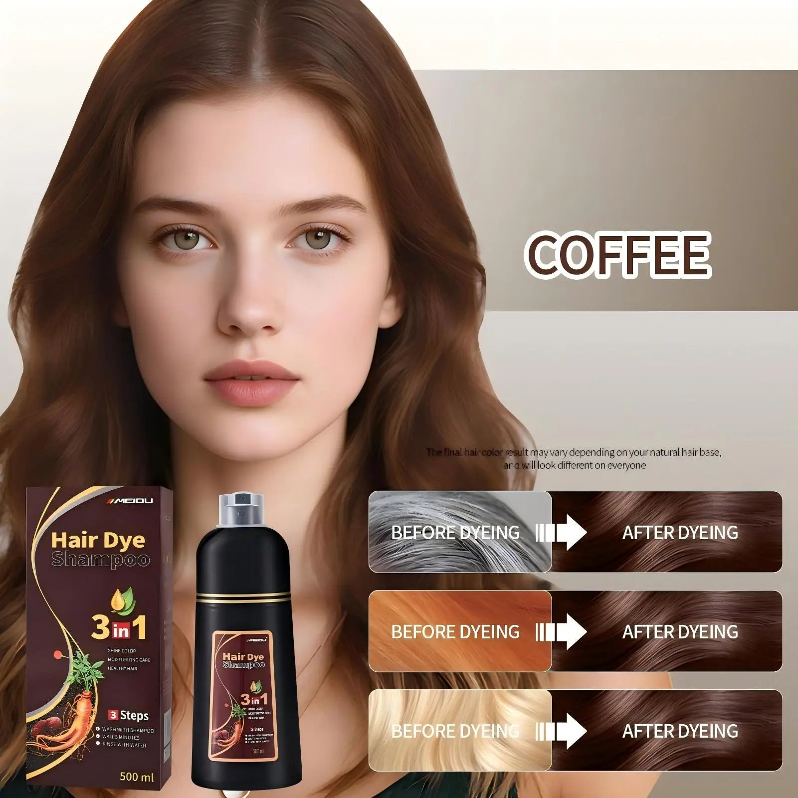 Versatile 3in1 Hair Dye Shampoo for Men and Women Peaceful Pleasures Health and Wellness