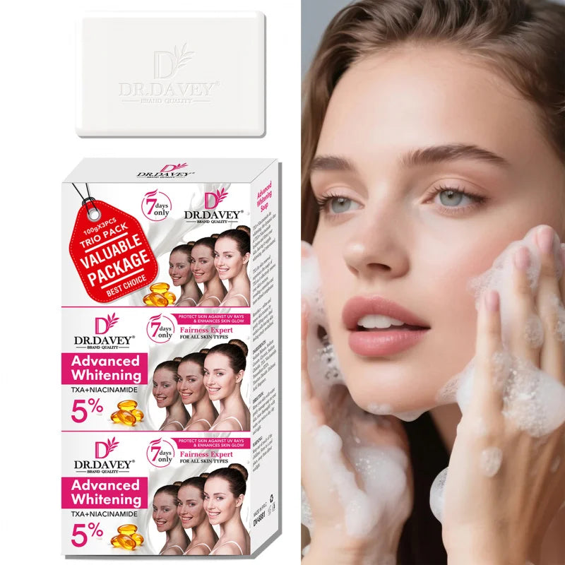 3pcs Advanced Whitening Soap Cleansing and moisturizing handmade soap for bathing, face washing, and skin moisturization Peaceful Pleasures Health and Wellness