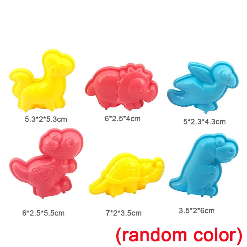 Cartoon Dinosaur World Dough Mold Kids Play Tools Plastic Molds Kits