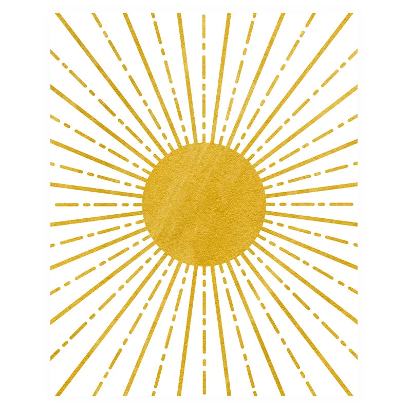 Boho Nordic Sun Canvas Wall Art | Minimalist Sunburst Print Canvas Wall Art Print Peaceful Pleasures Health and Wellness 02 15x20cm No Frame China Mainland