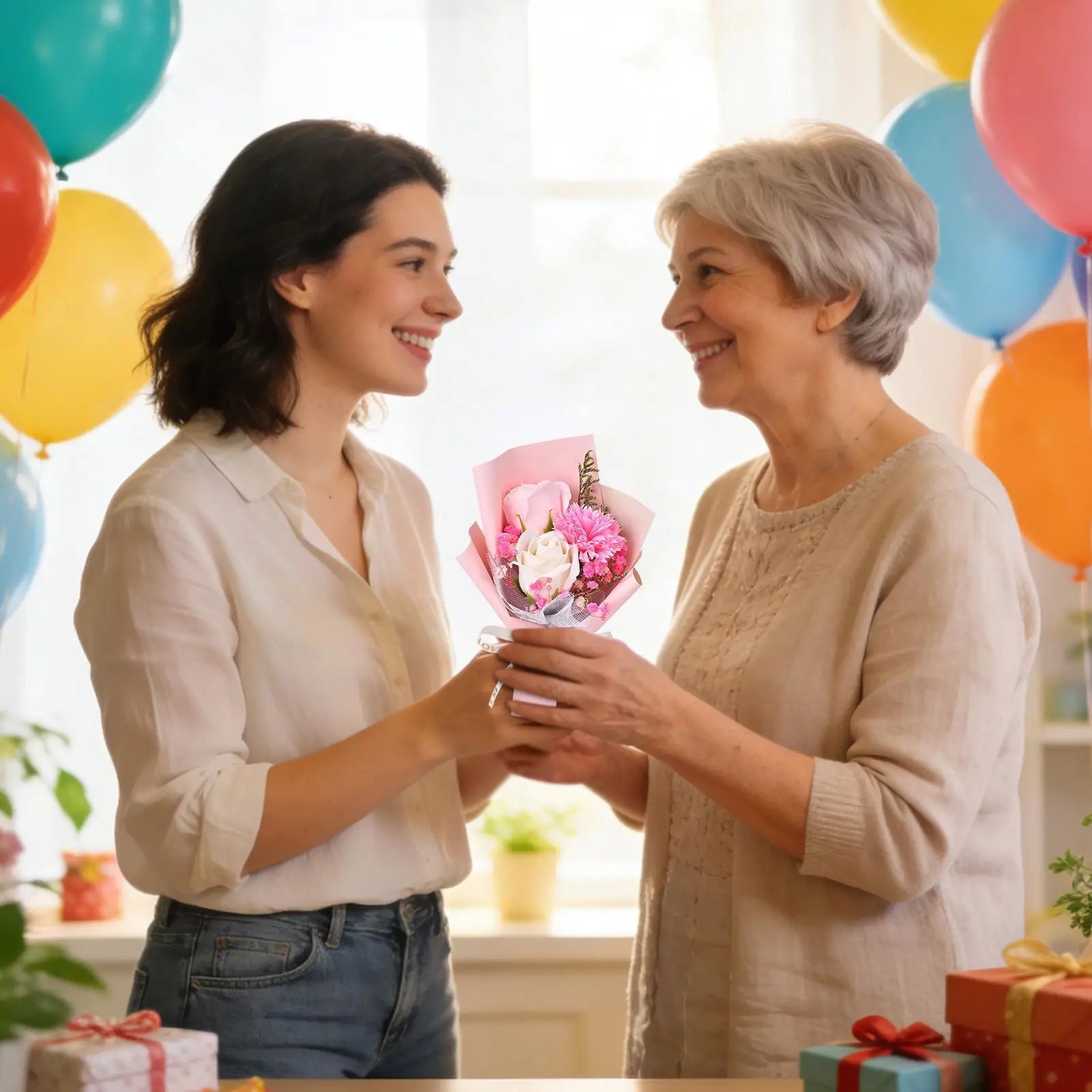 Forever Flowers Bouquet Soap Preserved Rose Decoration Women Birthday Flowers For Teachers Colleagues Friends Teacher's Day Peaceful Pleasures Health and Wellness
