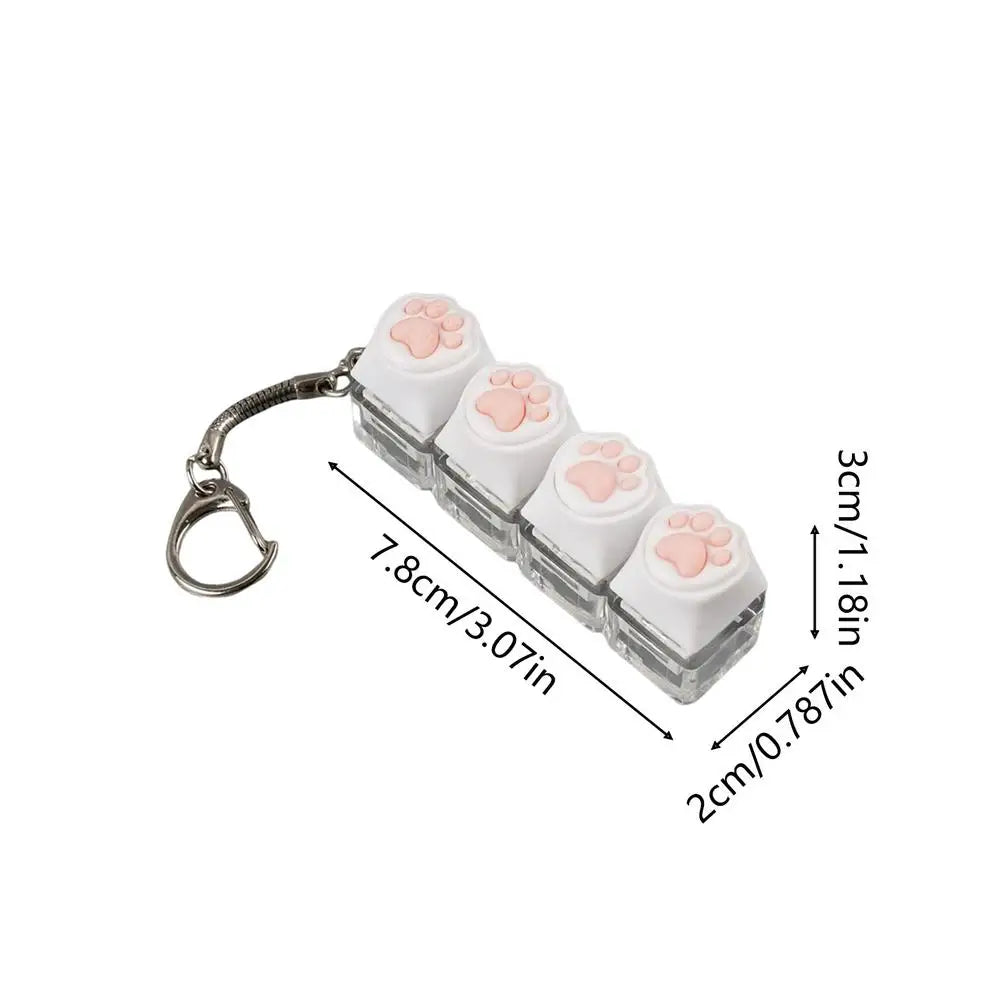 4-Key Keyboard Fidget Keychain Clicker Toy – Light-Up & Portable