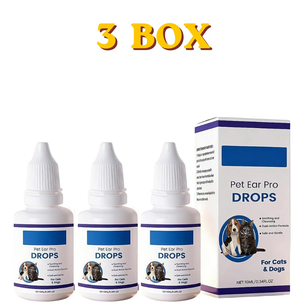 Pet Ear Cleaning Drops for Dogs & Cats | Earwax Solution
