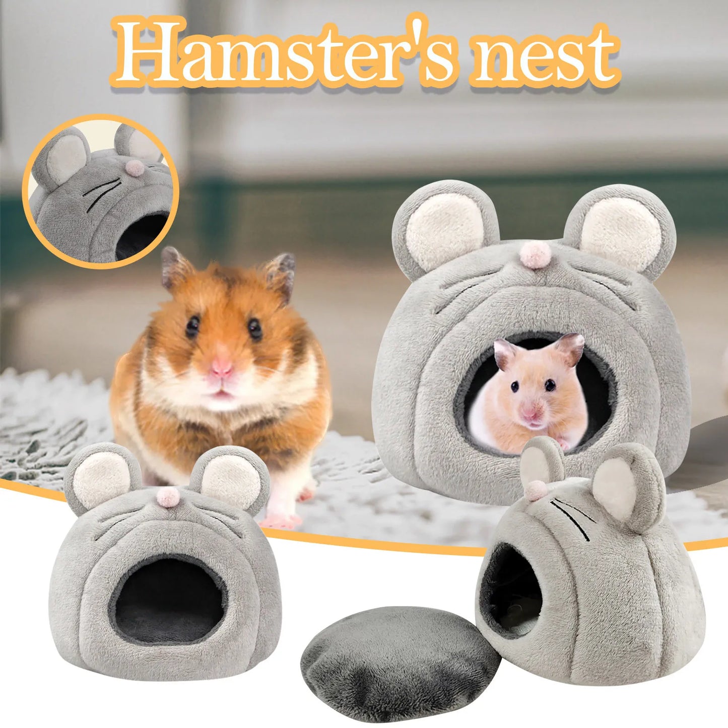 Soft Guinea Pig House Bed Cage For Hamster Mini Animal Mice Rat Nest Bed Hamster House Small Pets Hamster Home Peaceful Pleasures Health and Wellness