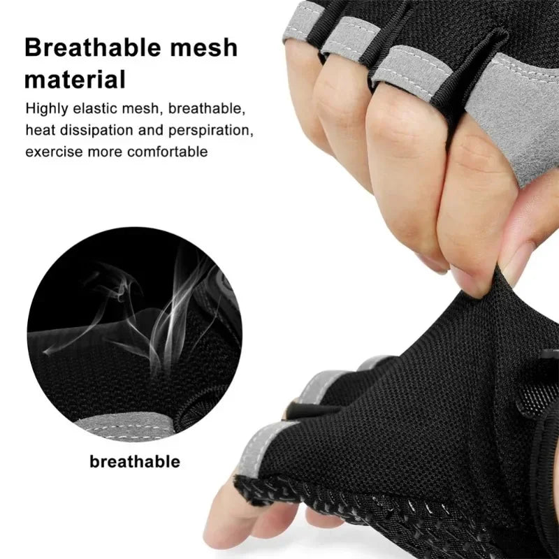 Fingerless Gym & Cycling Gloves – Anti-Slip, Men & Women Fingerless Cycling Gloves Peaceful Pleasures Health and Wellness